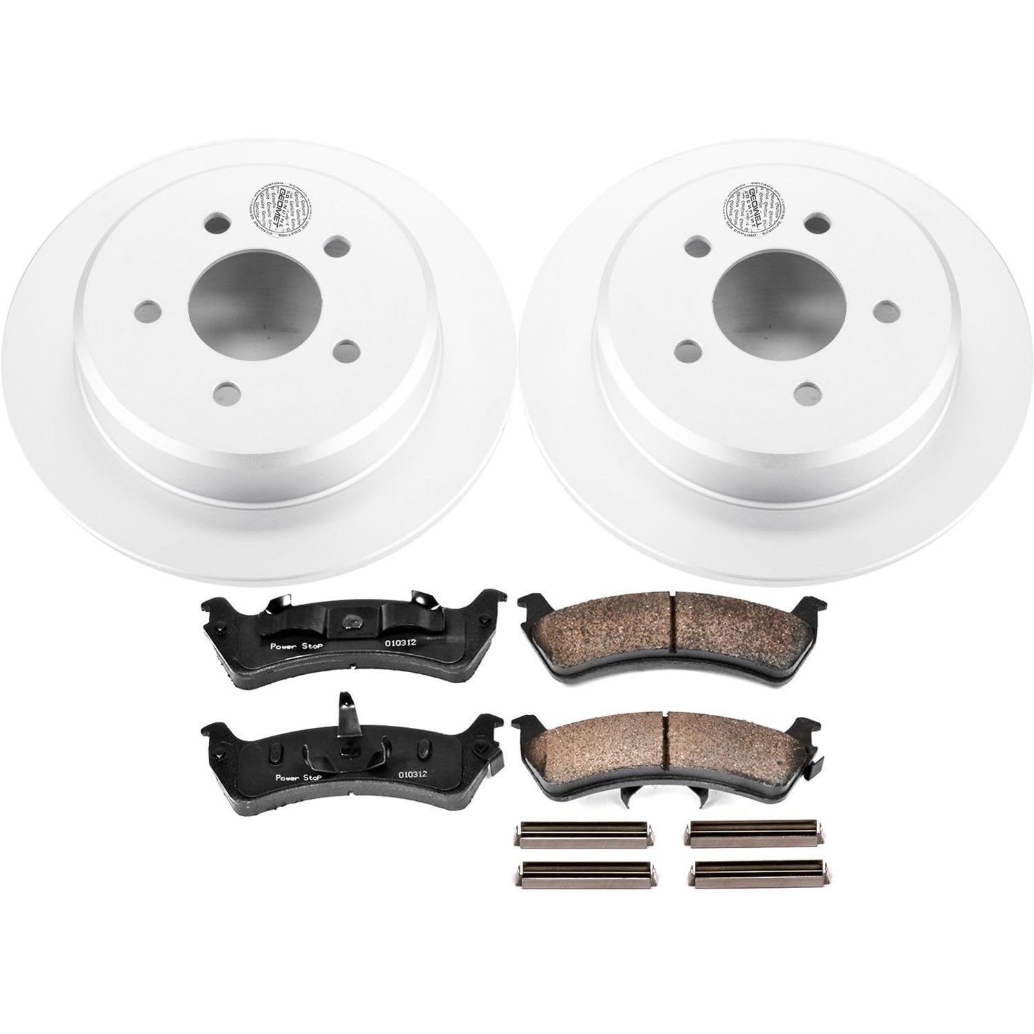 Coated Brake Rotor and Ceramic Brake Pads- Rear Power Stop CRK1858