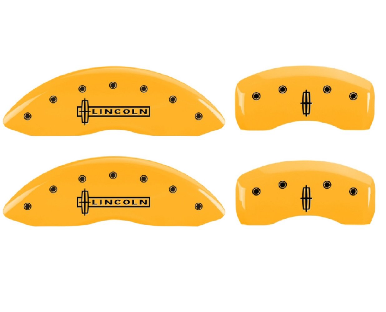 MGP Caliper Covers Yellow Powder Coat Finish 36023SLC1YL Black Characters Disc Brake Caliper Cover, Set of 4