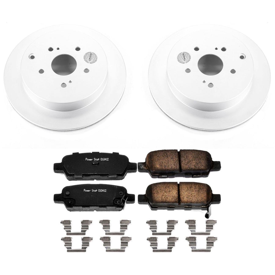 Power Stop Coated CRK6100 Brake Rotor and Ceramic Brake Pads- Rear For Suzuki Grand Vitara 2009-2013 [Model Specific]