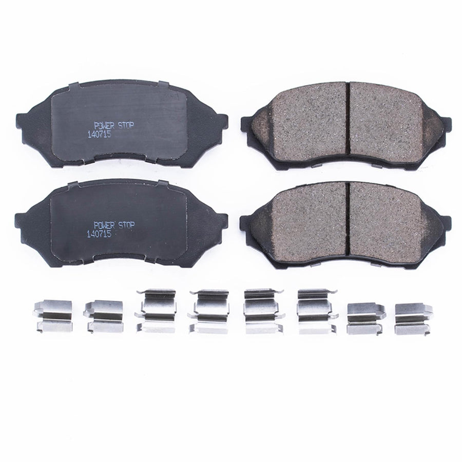 Power Stop Brake Kit Front For Mazda Protege 1999-01 - Ceramic Brake Pads With Installation Hardware, 17-798