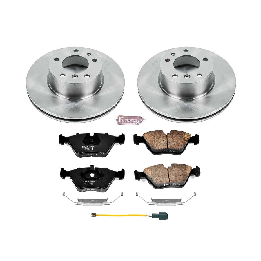 Power Stop Autospecialty KOE7334 Front Replacement Brake Kit-OE Brake Rotors & Ceramic Brake Pads For BMW 525i 1989, BMW 535i 1989 [Model Specific]