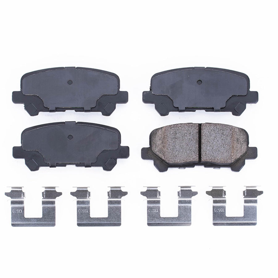 Power Stop Front Brake Kit For Acura MDX 2007-13 |Honda Odyssey 2011-17 |ZDX 2010-13 |Pilot 2009-11 - Ceramic Brake Pads With Installation Hardware, 17-1281