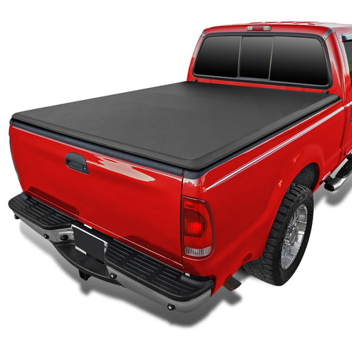 Soft Quad Fold Tonneau Cover SPEC-D TUNING Compatible with 1999-2016 Ford F250 F350 F450 Super Duty 6.75FT (78") Standard Bed