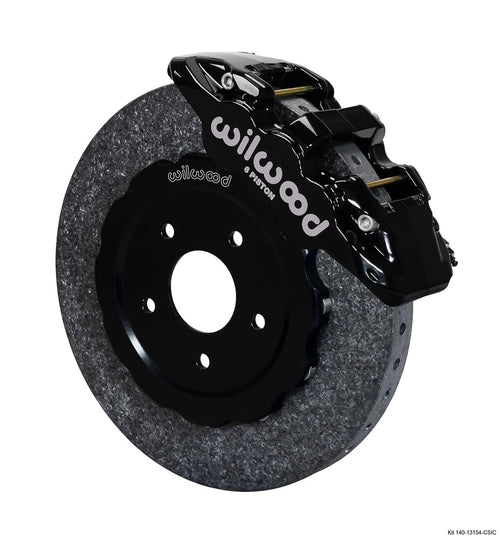 14.00" C/SiC Rotor, Black AERO6 Dynamic Front Kit