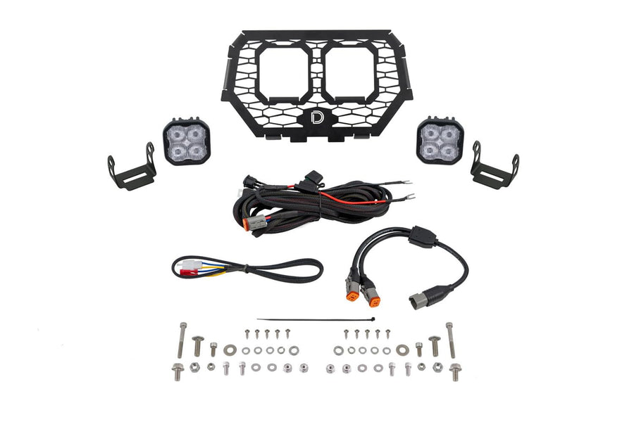 Stage Series Diode Dynamics LED Grille Kit compatible with Polaris RZR XP 2014-2023, White SAE Fog Sport