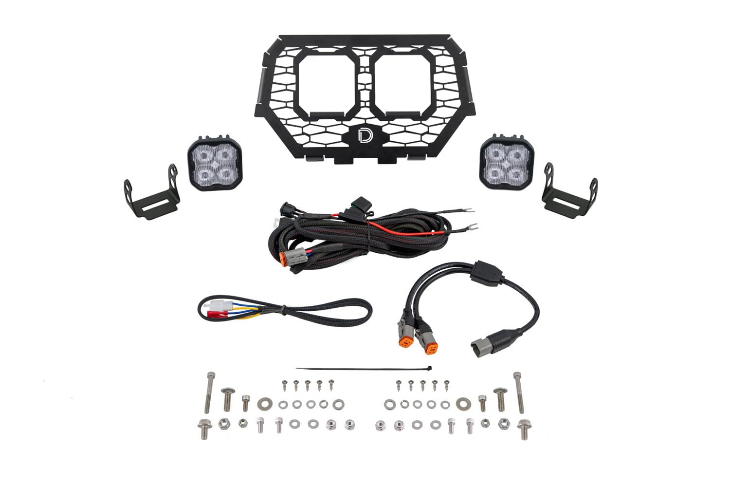 Stage Series LED Grille Kit Diode Dynamics compatible with Polaris RZR XP 2014-2023, White SAE Fog Pro