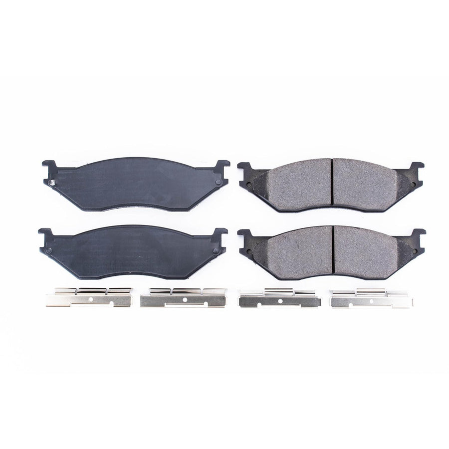 Z17 Evolution Power Stop Ceramic Brake Pads with Front/Rear Hardware