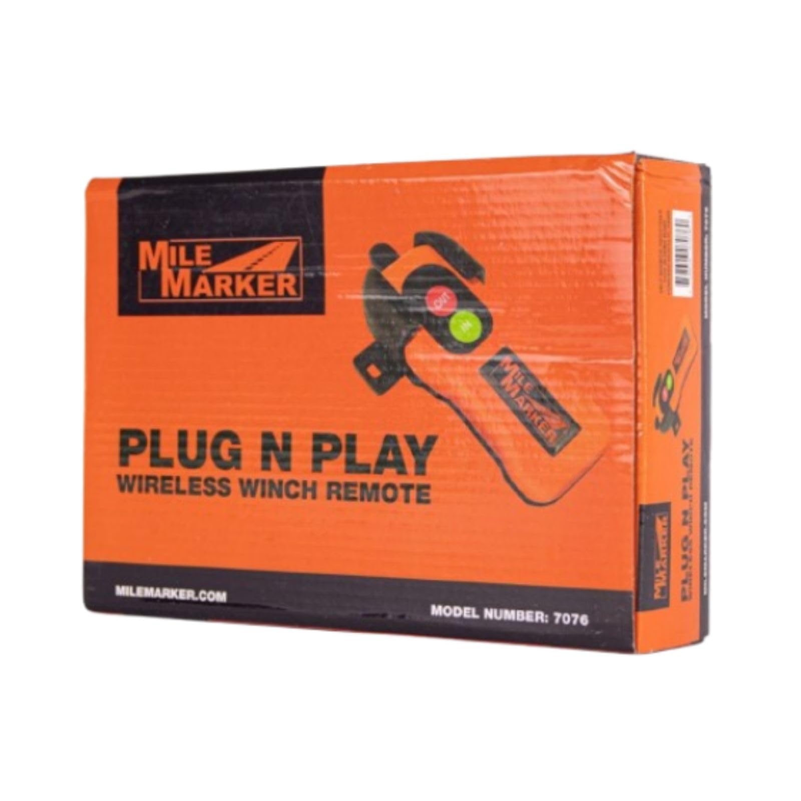 Mile Marker Plug & Play Wireless Remote 7076 - Adaptable to Any Electric Winch - Weatherproof Design - Shock Resistant Transmitter with LED Feedback - No Cutting or Splicing Required for Installation