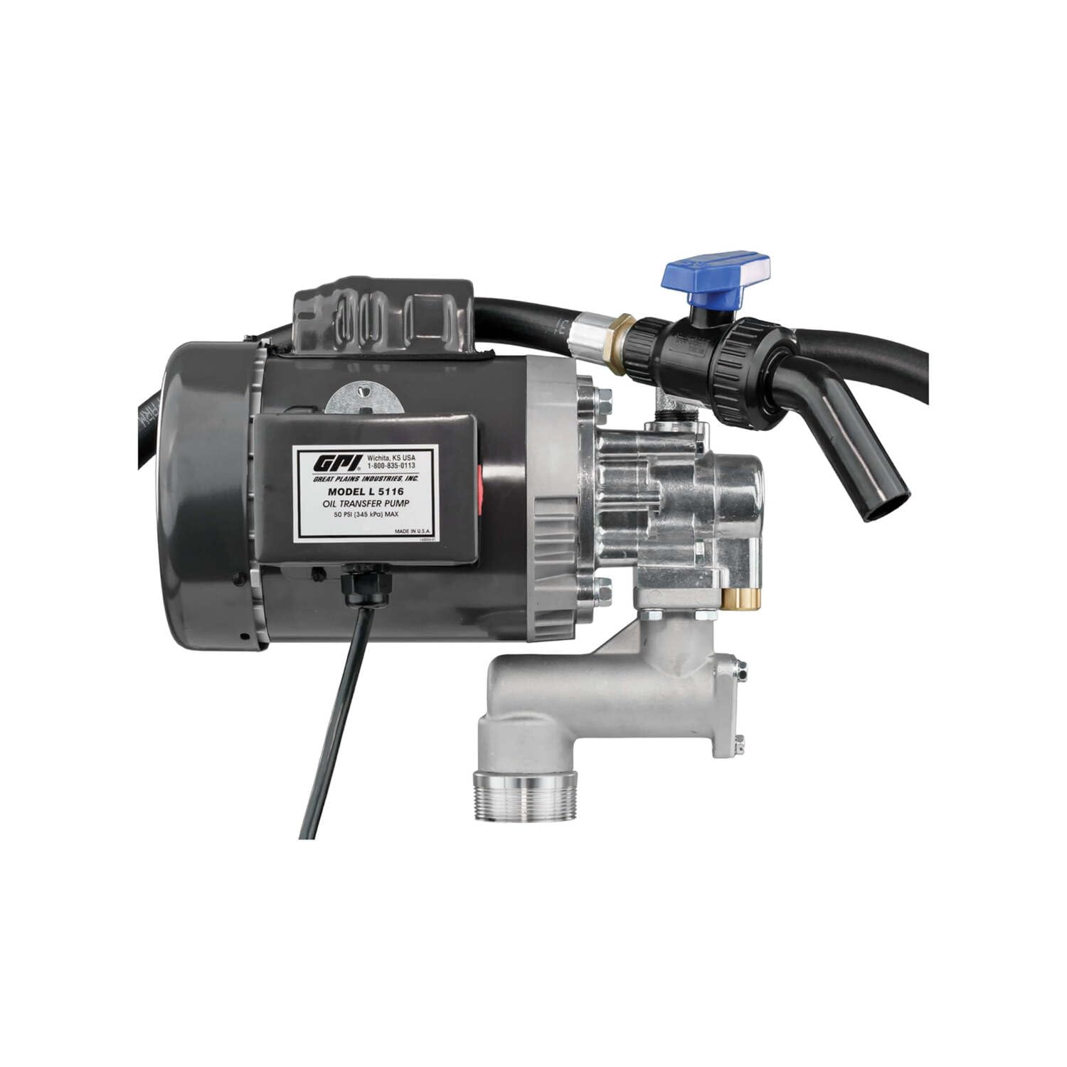 L5116 GPI Heavy Duty Oil Transfer Pump for High Viscosity Fluids, 16 QPM/4 GPM, 115/230 Volt AC (142100-01)
