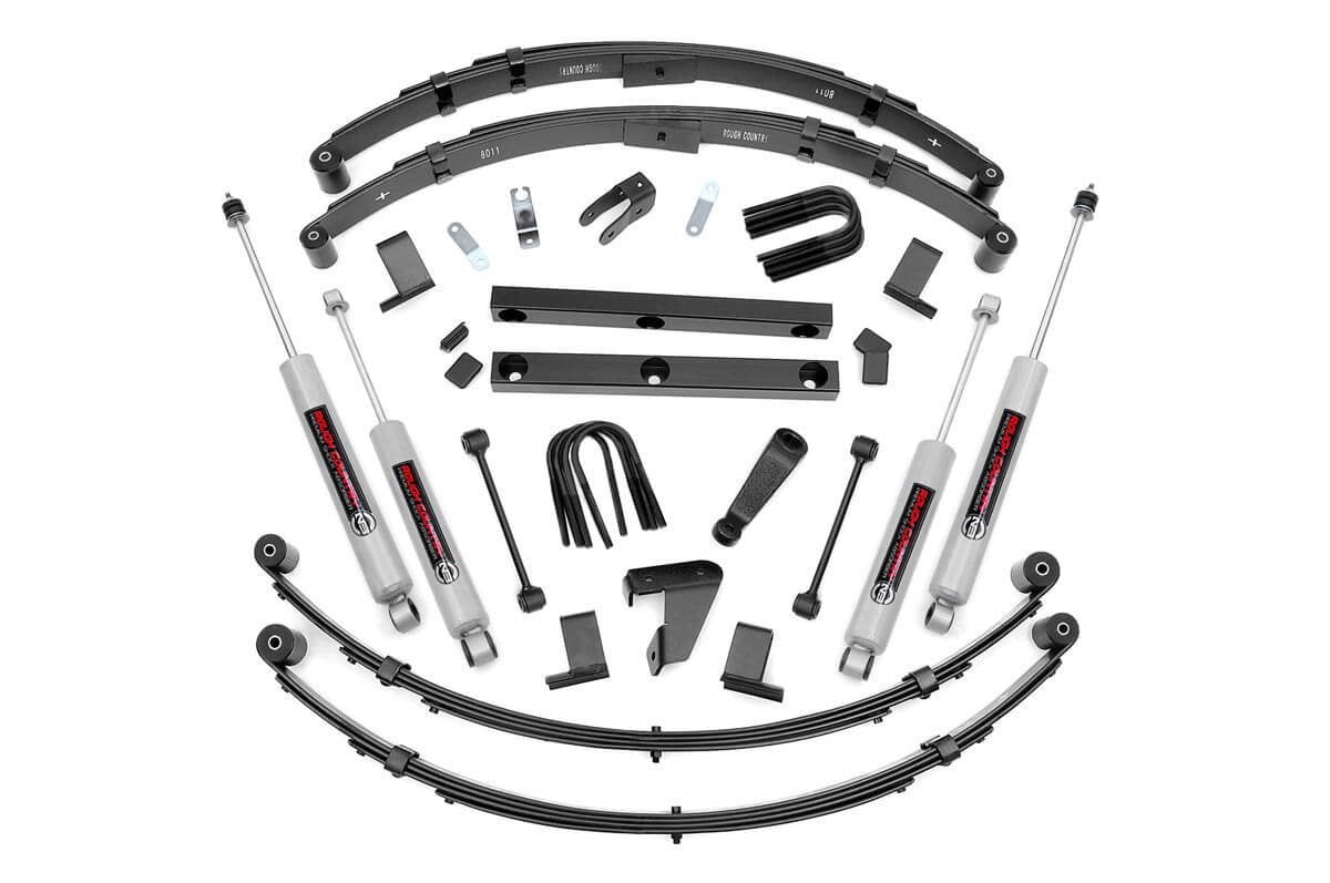 4" Lift Kit Rough Country for 87-95 Jeep Wrangler YJ | Power Steering - 620N2