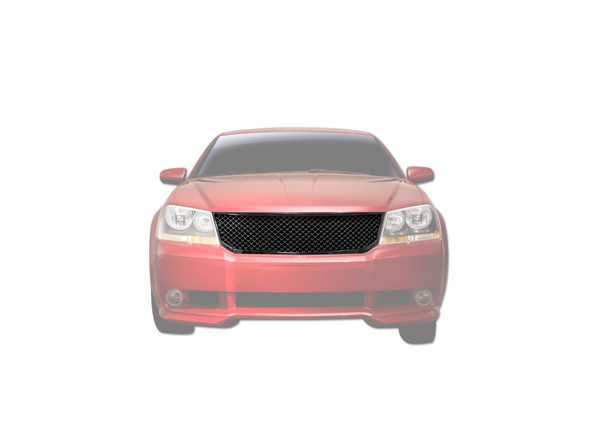 7165632 Armordillo USA Mesh Front Hood Grille - Gloss Black Fits 2008-2009 Dodge Avenger