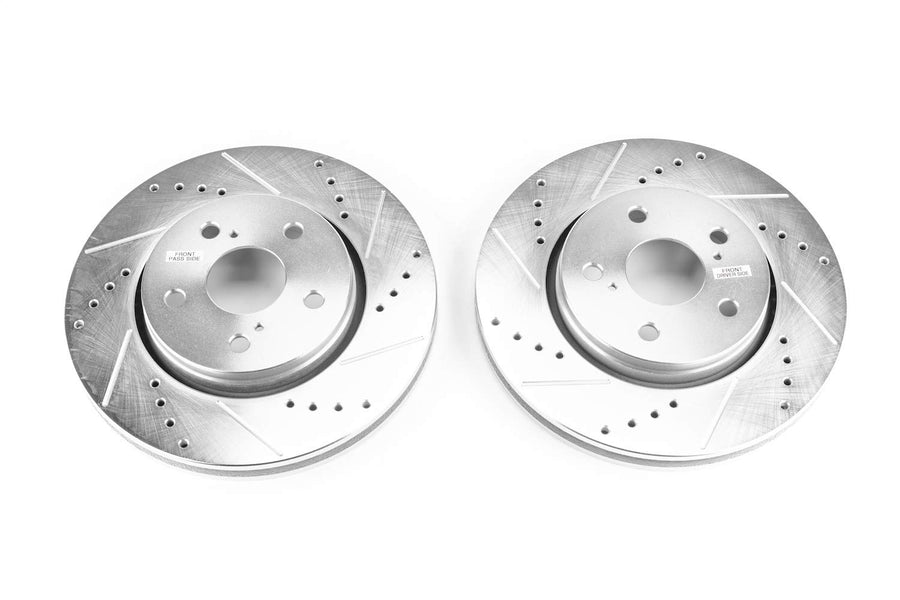 Power Stop JBR1757XPR Front Brake Rotor Pair Drilled and Slotted For Toyota C-HR 2018-2020, Toyota C-HR 2022 [Model Specific]