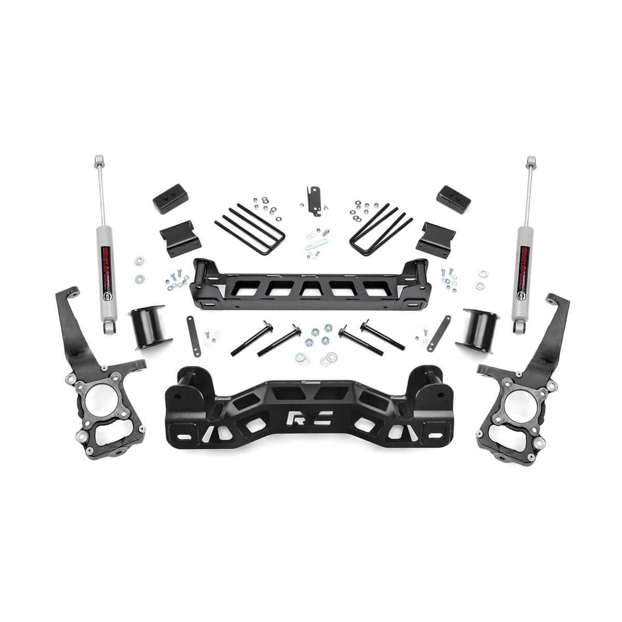 4 Inch Rough Country Lift Kit with Premium N3 Shocks for Ford F-150 2WD (2009-2010)