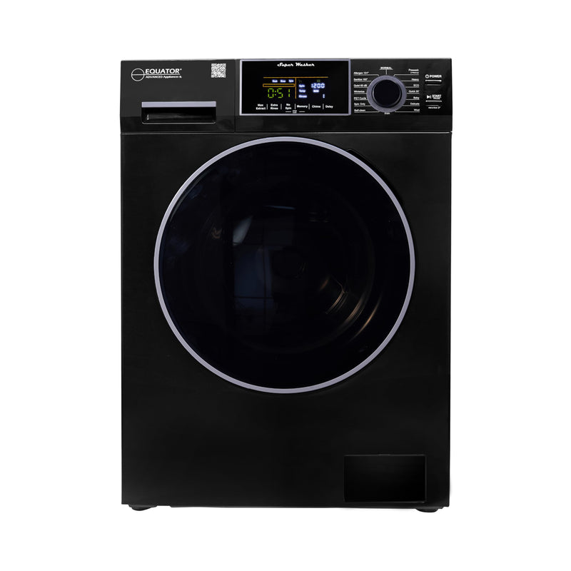 Compact Equator Washer 1.6cf/15lbs PET CYCLE 15 Programs 110V in Black