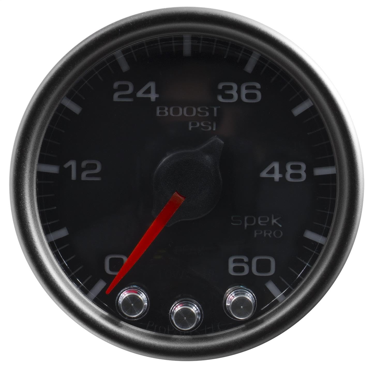 AutoMeter Gauge P30432 Boost (Spek-Pro 2 1/16", 60Psi, Stepper Motorwith Peak & Warn, Blk/Black, Spek-Pro)