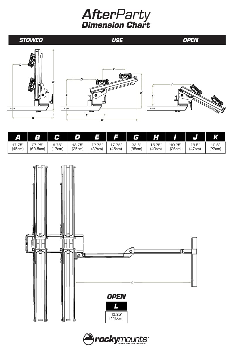 RockyMounts Swing-Away AfterParty 2 Bike Platform Hitch Rack for 2" Receivers
