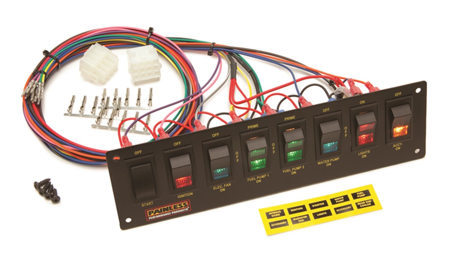 50201 Painless Performance Dash Mount 8-Switch Panel for use with 50001 Harness