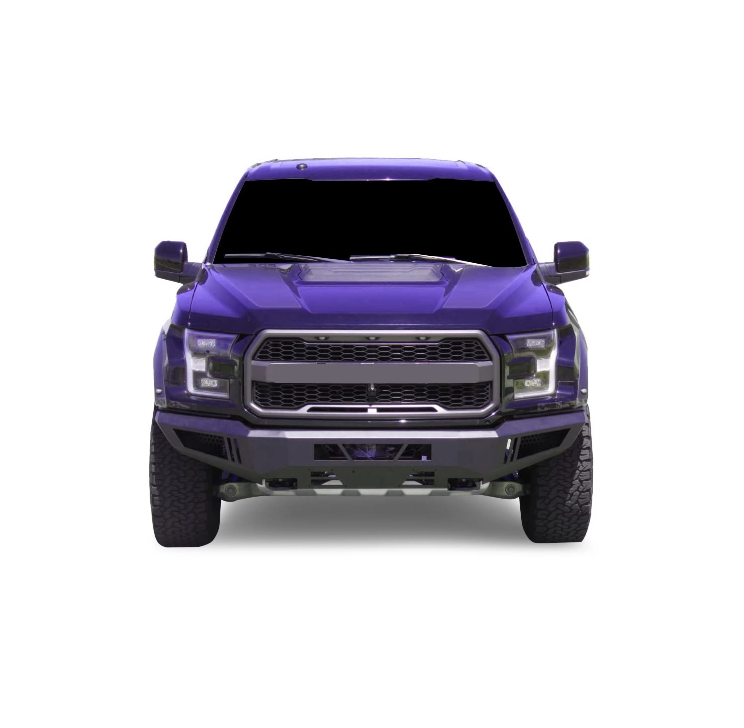 Heavy Duty Black Horse Armour Front Bumper Matte Black Compatible with 2017-2020 Ford F-150-AFB-F1RA-17