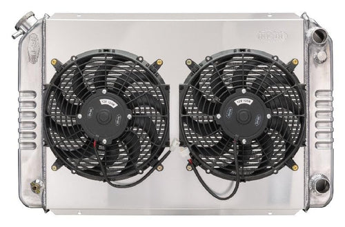 COLD - Radiator and Fan CaseCold, 30.188 in W x 19.688 in H x 3 in D, Passenger Side Inlet, Passenger Side Outlet, Aluminum, Polished