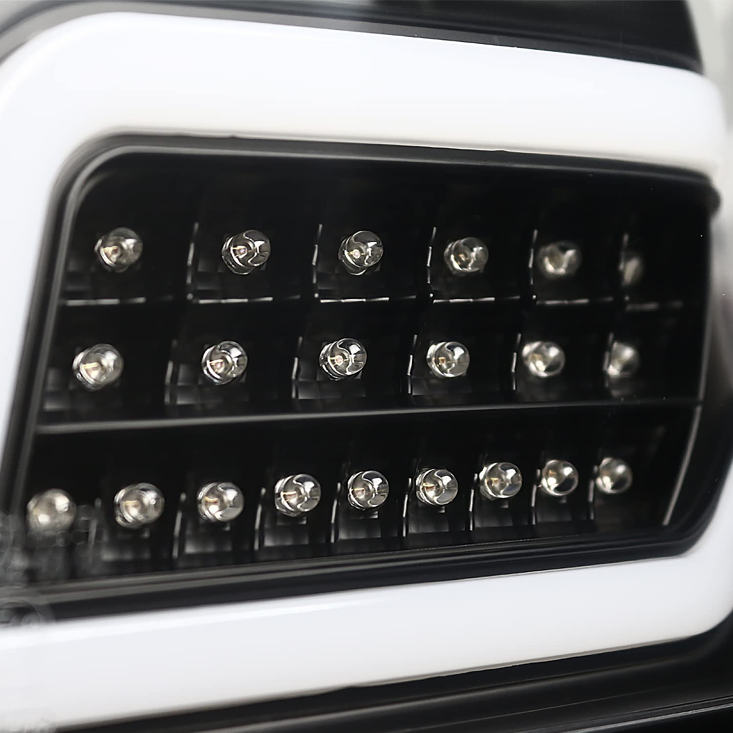 Black LED Bar Tail Lights SPEC-D TUNING Compatible with 2006-2011 Mercedes-Benz W164 ML-Class, Left + Right Pair Assembly