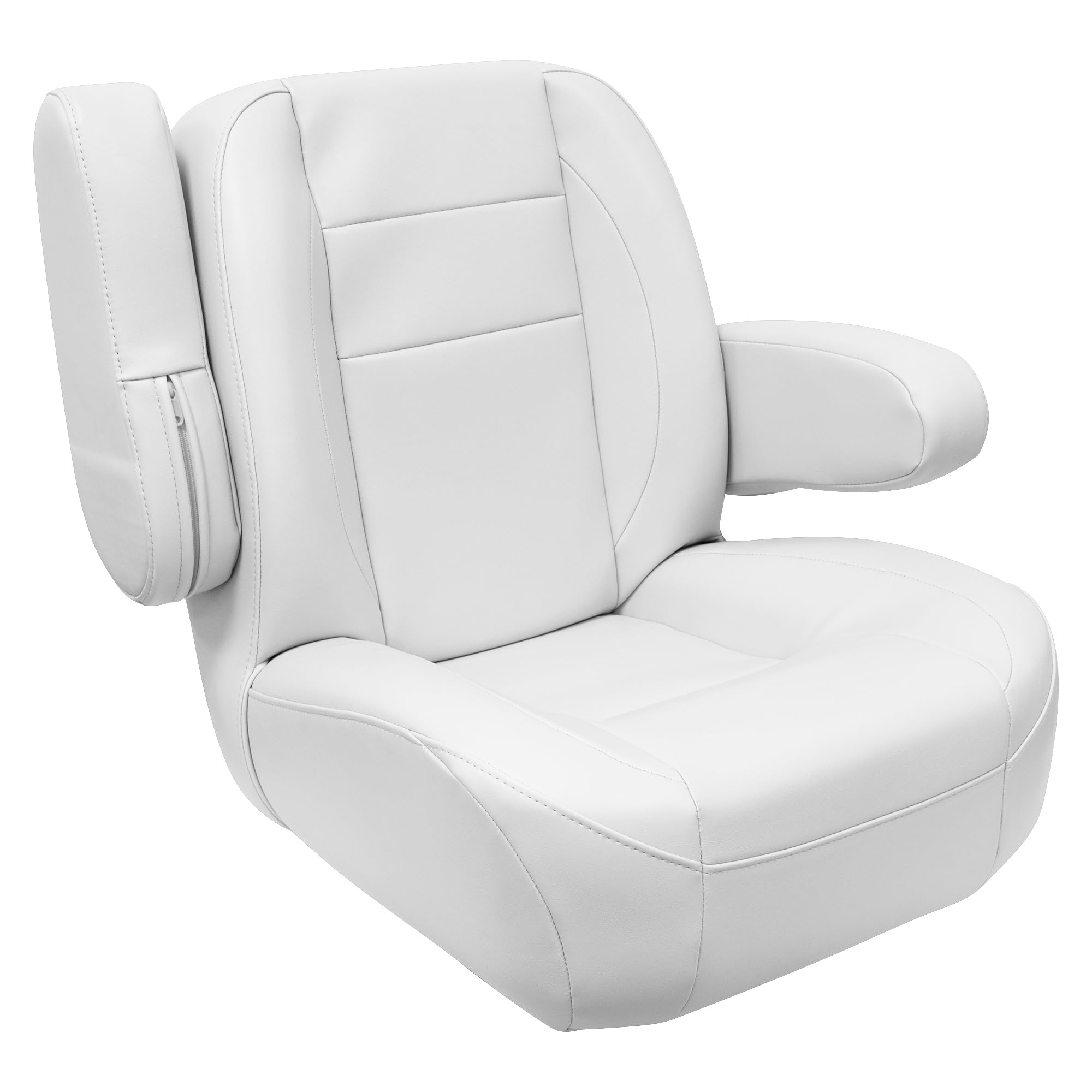 Mid Back Wise 3127-784 Premier Pontoon/Boat Helm with Flip Up Arm Rests - Brite White