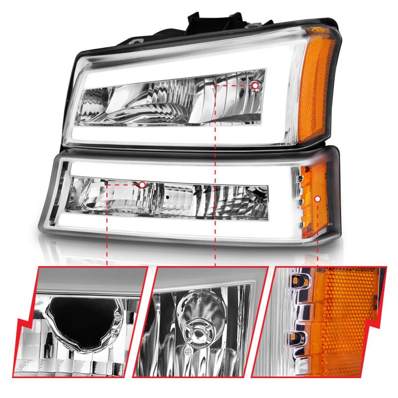 111502 Anzo, Usa Crystal Headlights fits Chevrolet Avalanche 1500, Clear