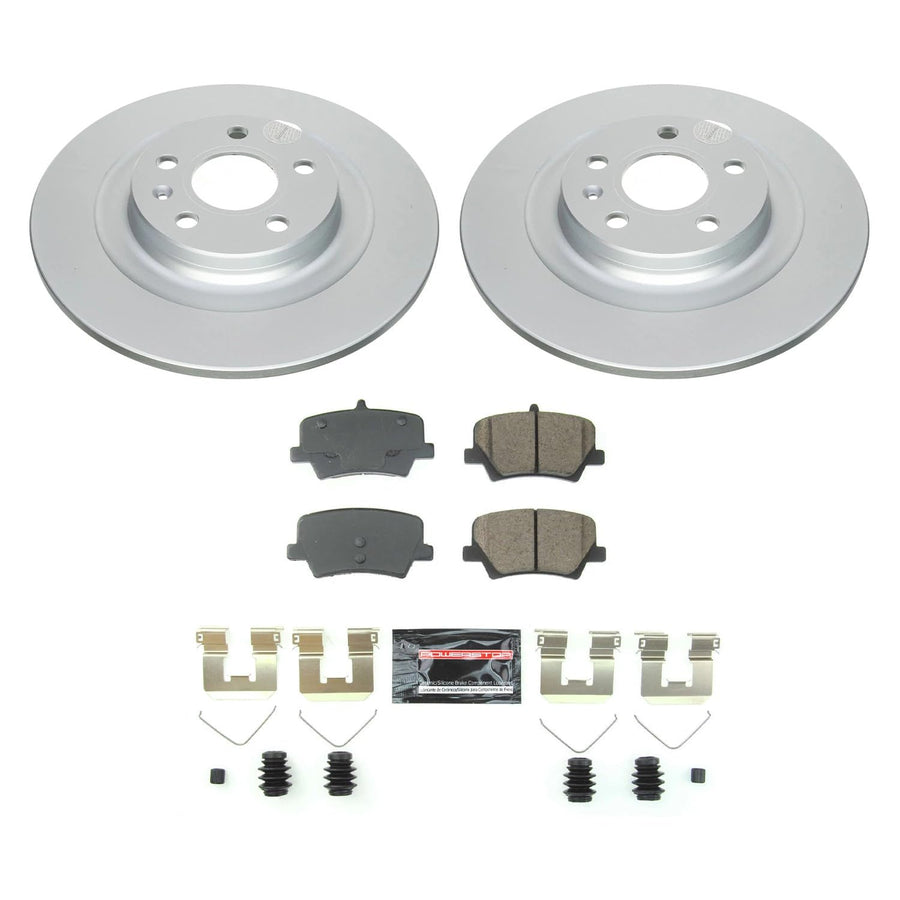 Power Stop CRK8580 Rear Geomet Coated Brake Rotor and Pad Kit For Volvo XC40 2019-2022 [Model Specific]