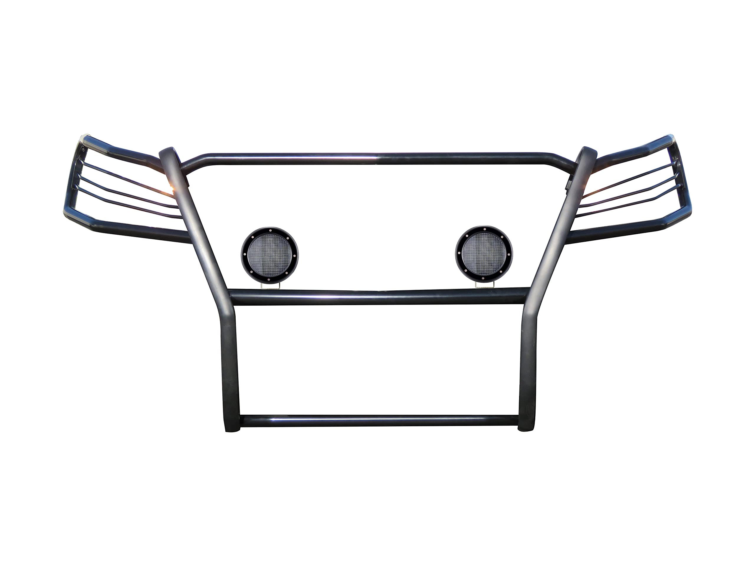 Modular Black Black Horse Grille Guard W/ Pair of 5.3"LED Light Compatible with 2007-2009 Dodge sprinter-Freightliner 2500/3500|2007-2011-Benz sprinter 1500|10-18-Benz sprinter 2500/3500-17D502MA-PLFB