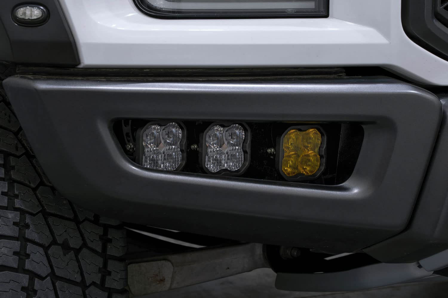 Diode Dynamics Fog Light Kit SS3 LED compatible with Ford Raptor 2017-2020 with Backlight, Max Yellow