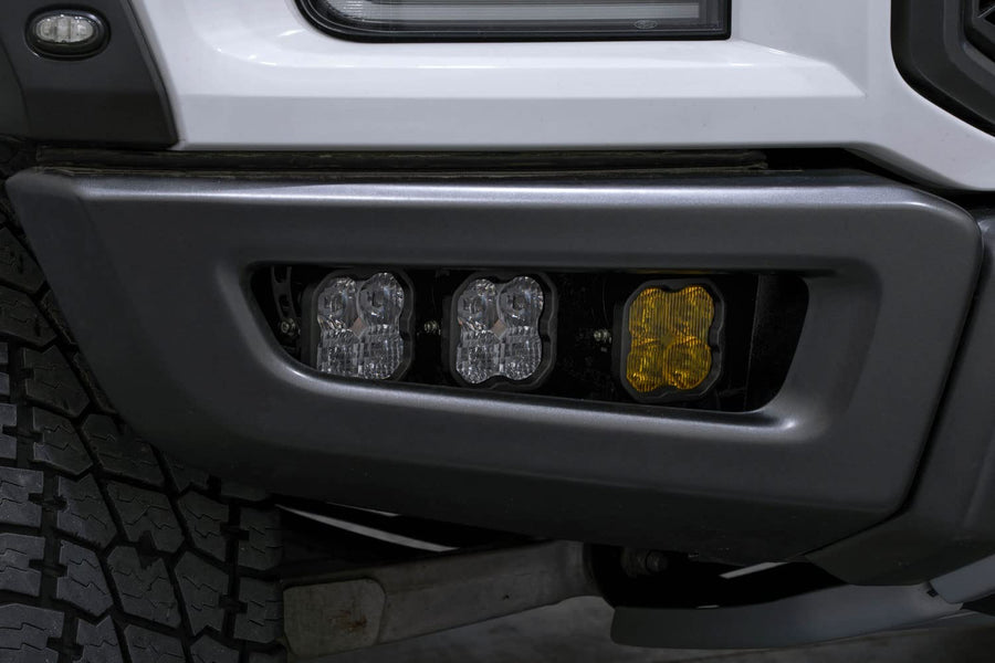 Diode Dynamics Fog Light Kit SS3 LED compatible with Ford Raptor 2017-2020 with Backlight, Max Yellow