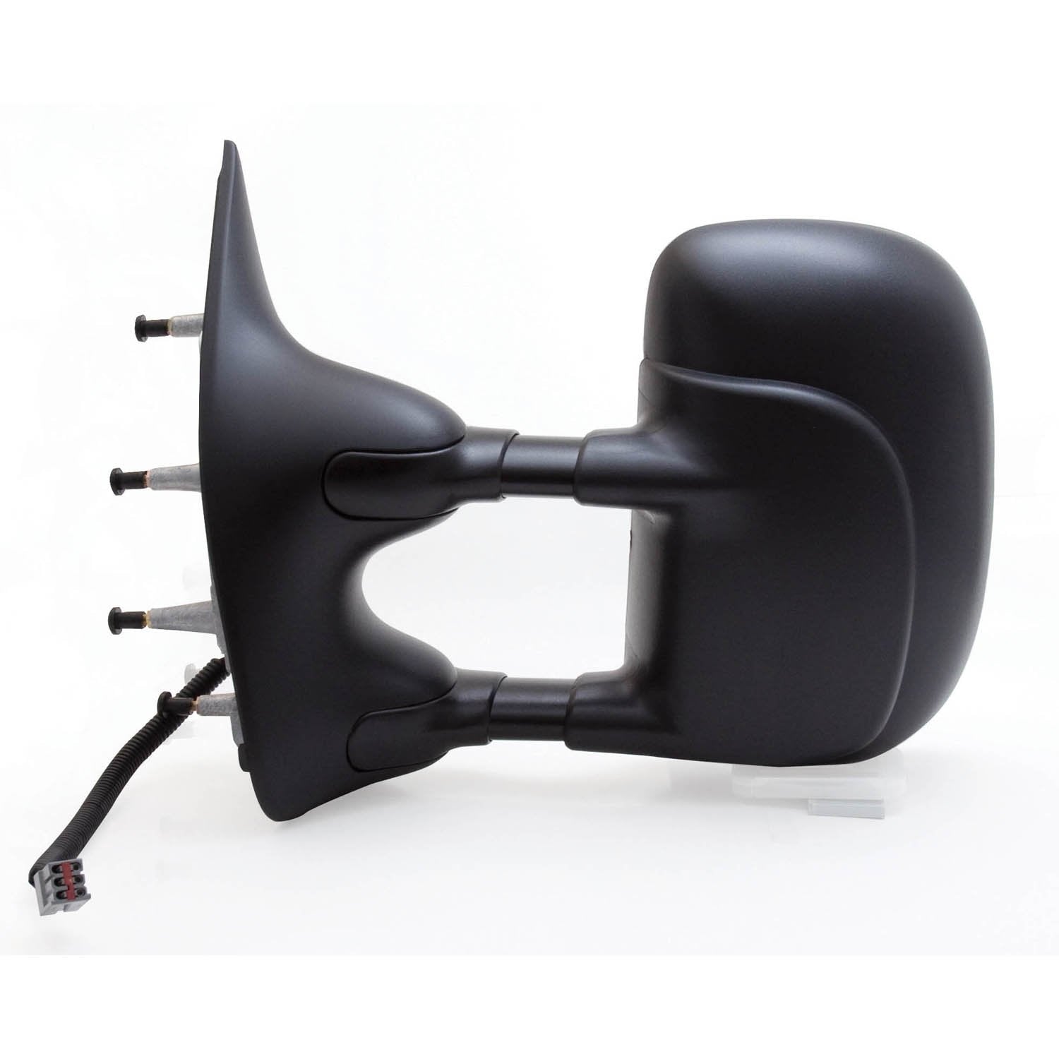 K Source Extendable Driver Side Towing Mirror for 2002-2008 E Series, Textured Black, Dual Lens, Power, Adjustable, Flat Mirror, Foldaway