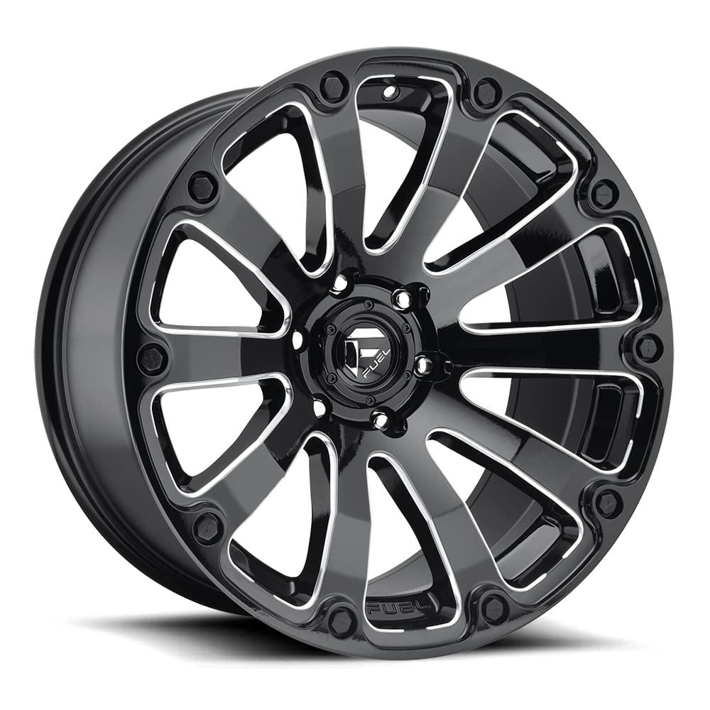 1PC Fuel D598 20X9 5X5.5 GL-BLK-MIL 01MM