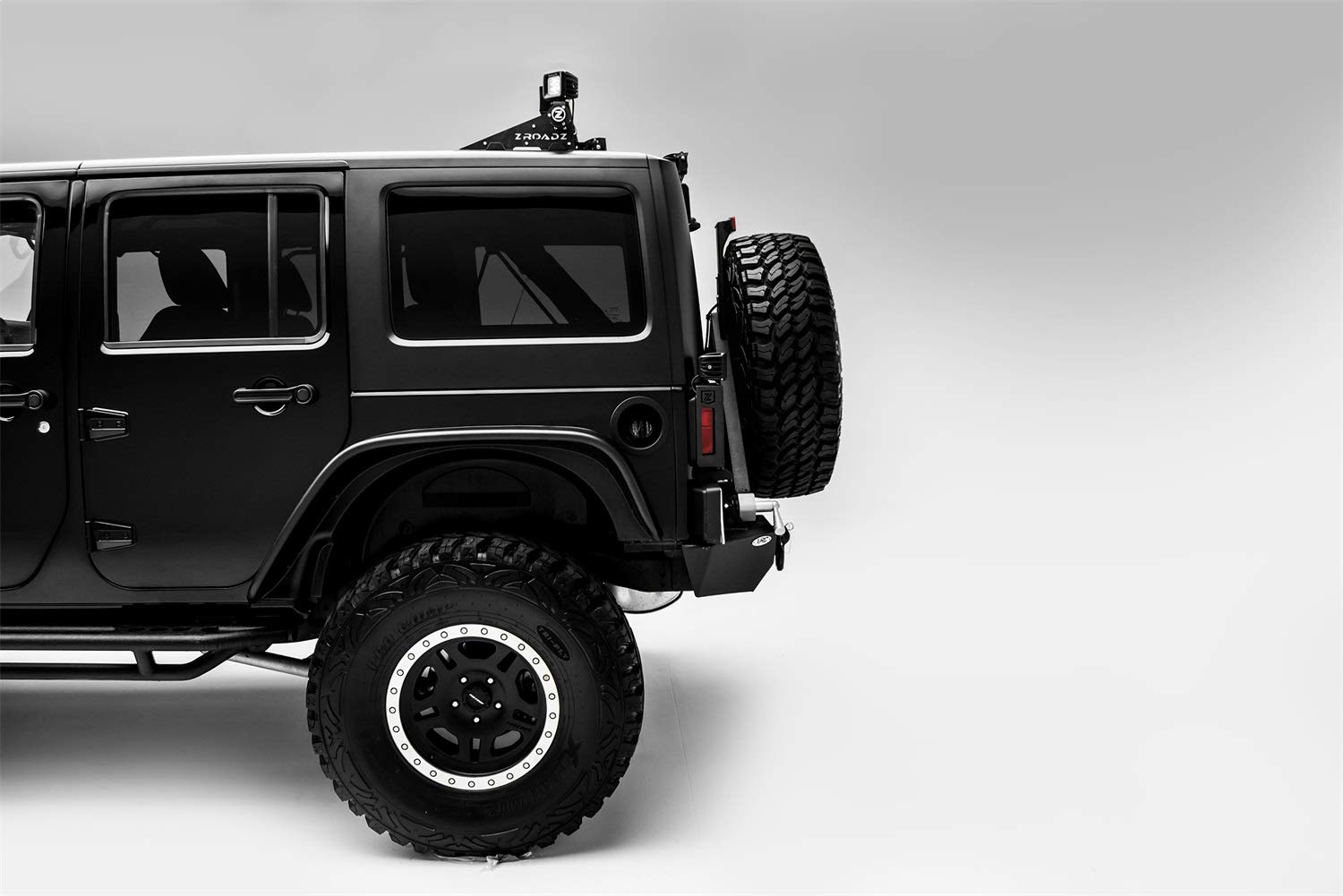 ZROADZ LED Tail Light Protector Bracket - Compatible w/ 2007 - 2018 Jeep JK - to Mount (2) 3 Inch Pod Lights - Mild Steel Gloss Black Finish - Easy Bolt-On Installation - PN #Z384811