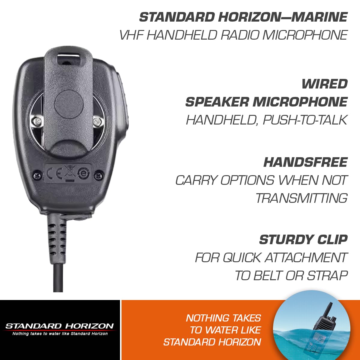 Compact Speaker Microphone Standard Horizon, Black (SSM-17H)