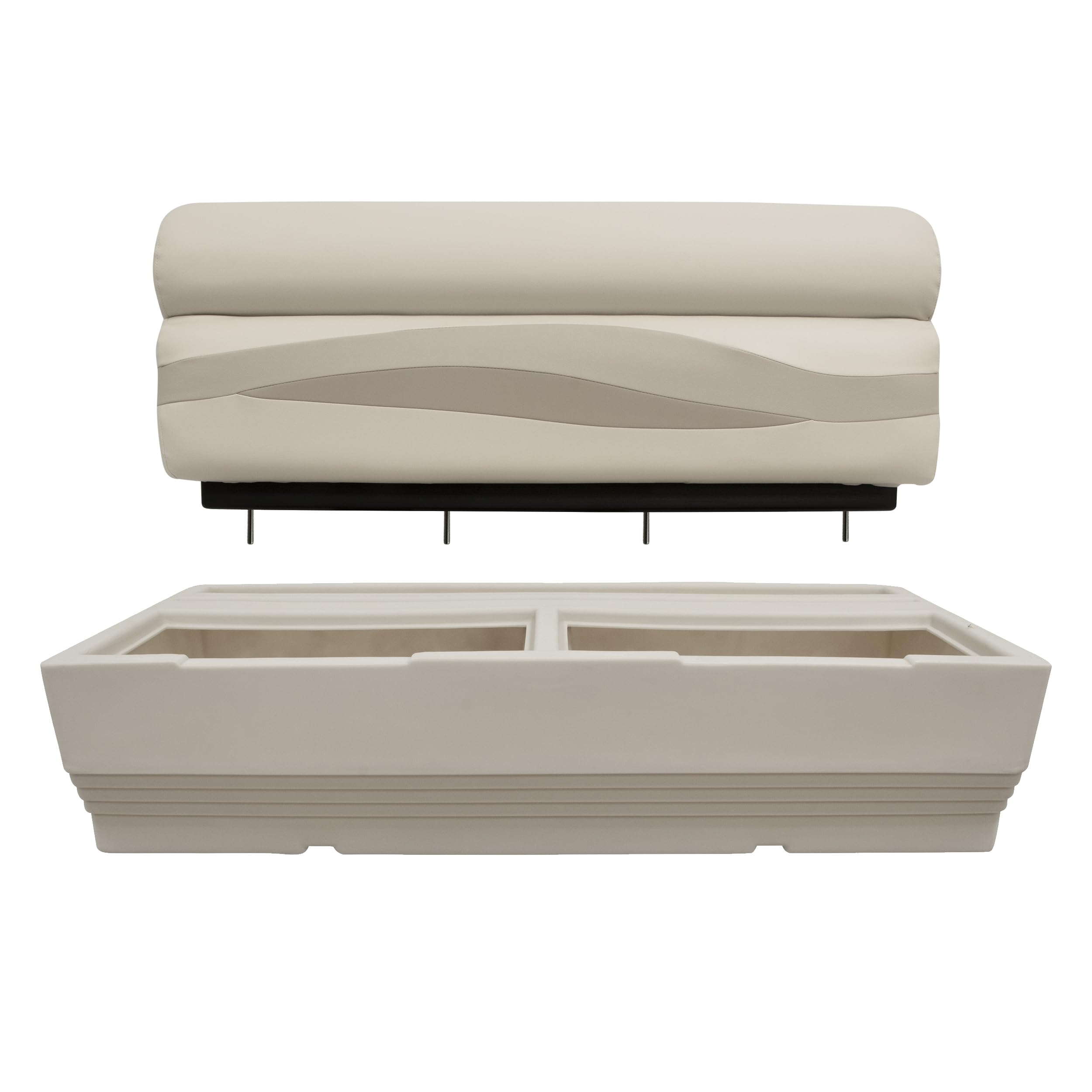 Wise Premier Series BM1145-1066 Pontoon 50" Bench Seat Cushion Set, Stone/Mocha Java/Khaki