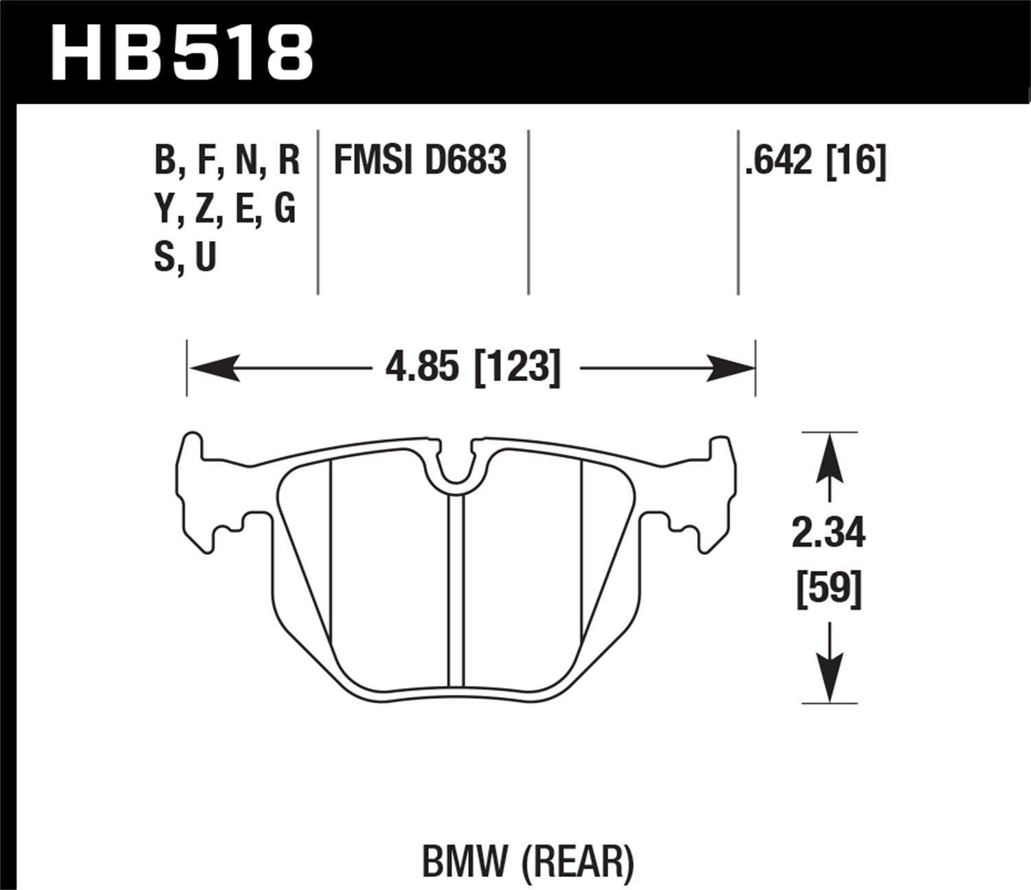 Hawk Performance Blue HB518E.642 9012 Motorsport Brake Pads