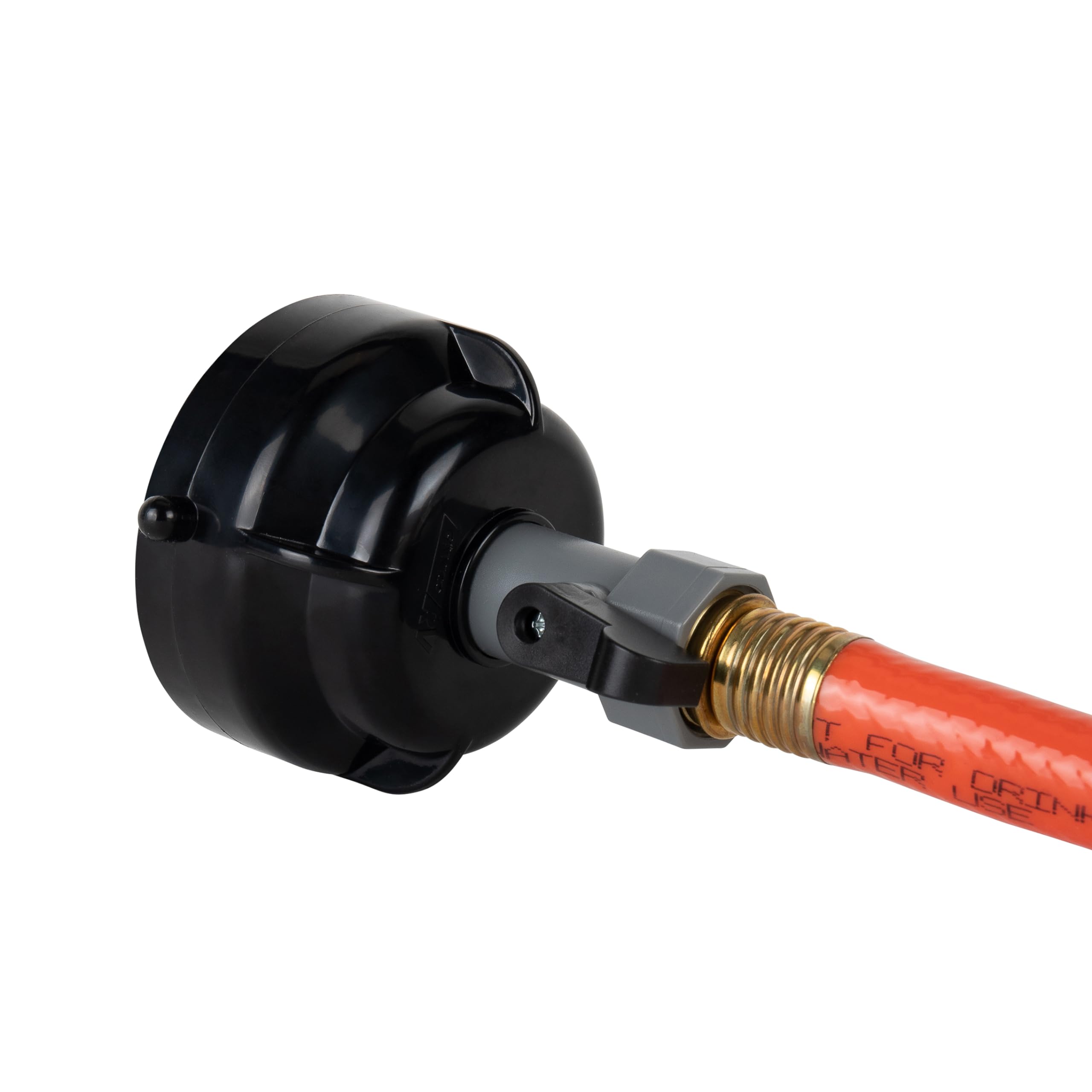 Camco 10-Ft RhinoFlex RV Clean-Out Gray/Black Water Hose with Rinser Cap | Features 4-Way Water Pressure Blaster & Water Shut-off Valve | Great for Cleaning Camper Black Water Tanks & More (22999)