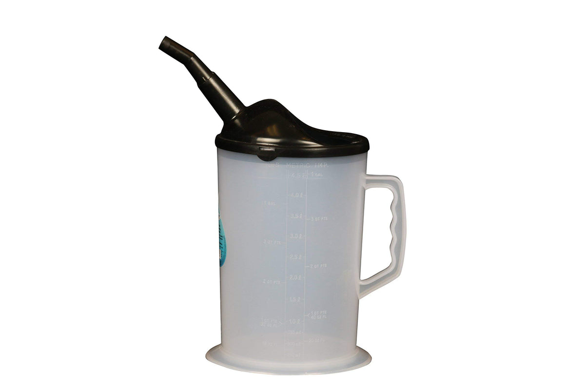 Heavy Duty WirthCo 94046 Graduated Measuring Container with Spout - 4.5 Quart Capacity Funnel king