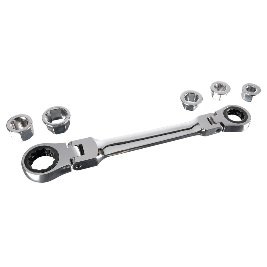 W30648 Performance Tool 7-in-1 Flex-Head Ratcheting Wrench Set - 72 Teeth, Chrome Vanadium Steel, Low Profile, Reusable Case