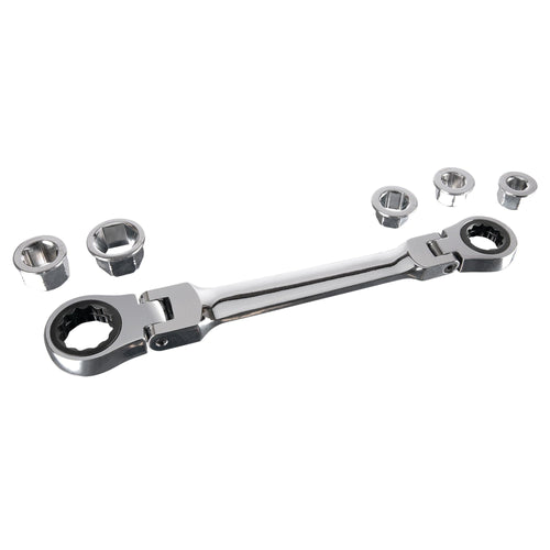 W30648 Performance Tool 7-in-1 Flex-Head Ratcheting Wrench Set - 72 Teeth, Chrome Vanadium Steel, Low Profile, Reusable Case