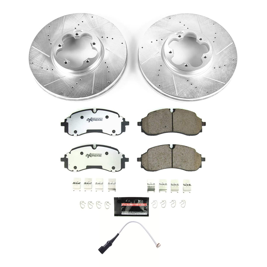 Z36 Power Stop Truck & Tow Carbon-Fiber Ceramic Brake Pads with Drilled and Slotted Rotors Brake Kit Front K8986-36