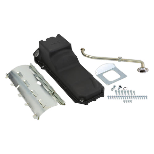 Holley Gen III Hemi 302-76BK Engine Swap Oil Pan - Rear Sump VVT - Black