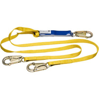 6-Foot Werner DeCoil Twinleg Lanyard (Dcell Shock Pack, 1" Web, Snap Hook), Yellow, 1per Pack