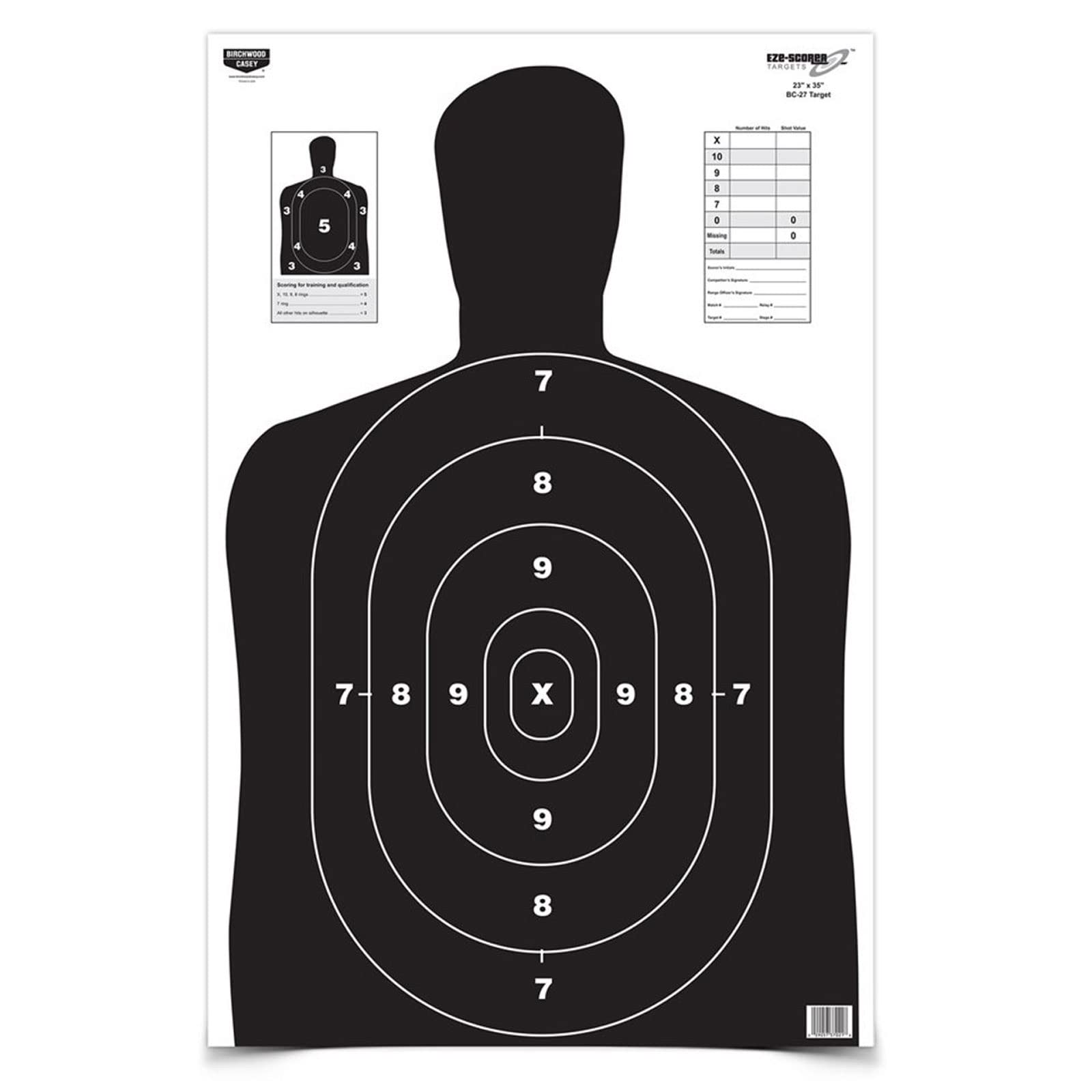 Eze-Scorer Birchwood Casey BC27 Paper Target (Per 5), Black, 23 x 35-Inch