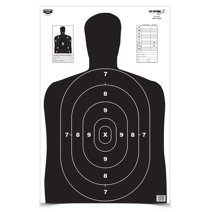 Eze-Scorer Birchwood Casey BC27 Paper Target (Per 5), Black, 23 x 35-Inch