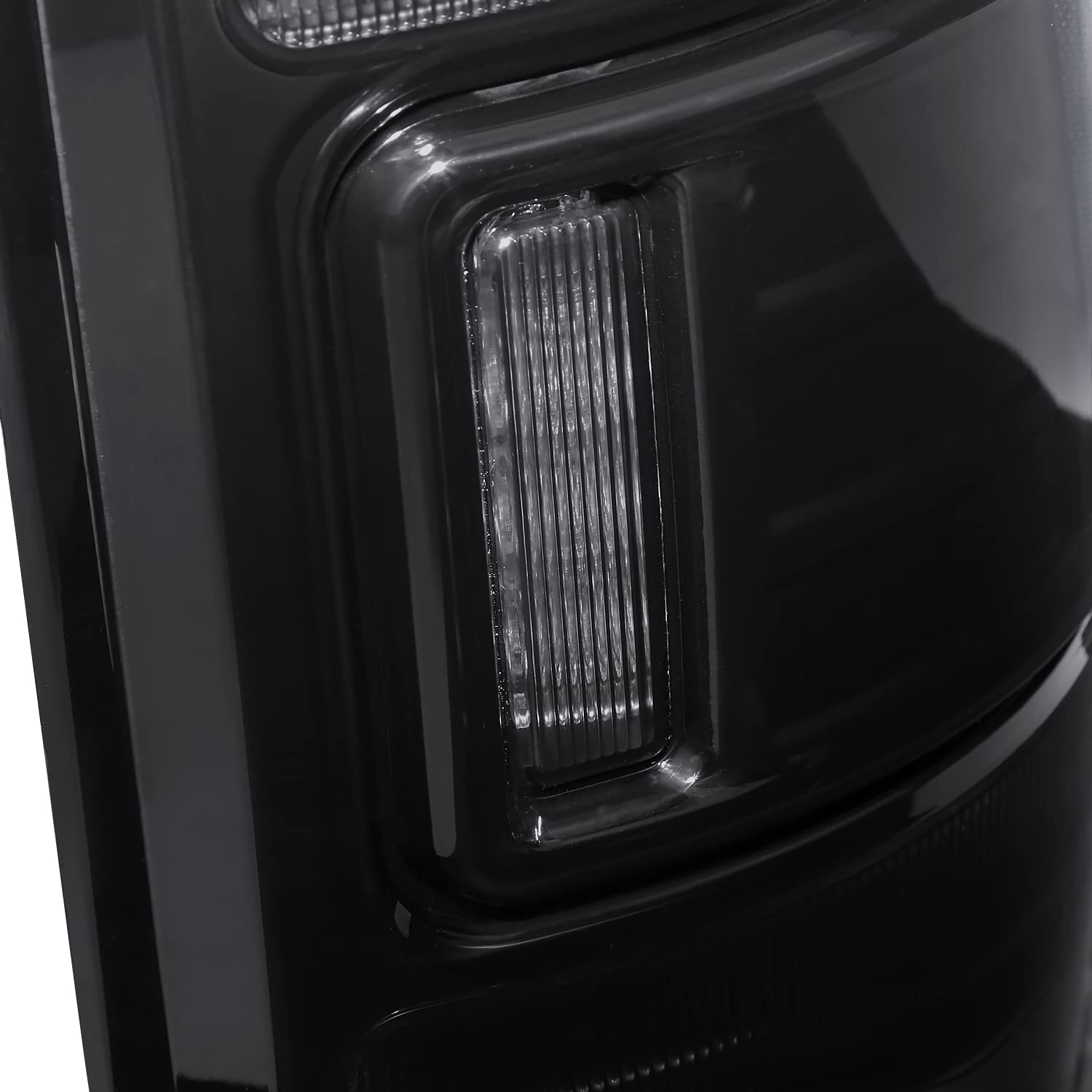 Black Smoke LED Tail Lights SPEC-D TUNING w/White LED Light Bar Compatible with 2009-2018 Dodge Ram 1500/2500/3500, Left + Right Pair Assembly