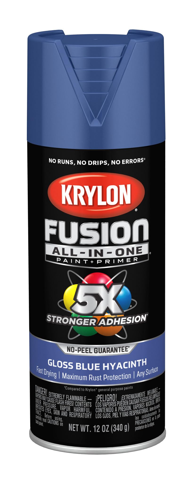Krylon All-In-One Adhesive Spray Paint for Indoor/Outdoor Use, 12 oz, Blue Hyacinth