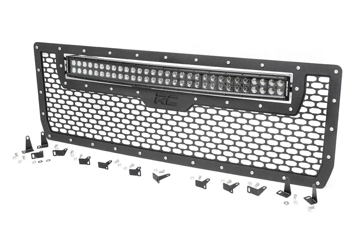 30" Rough Country Mesh Amber DRL LED Grille for 14-15 GMC Sierra 1500-70190BDA