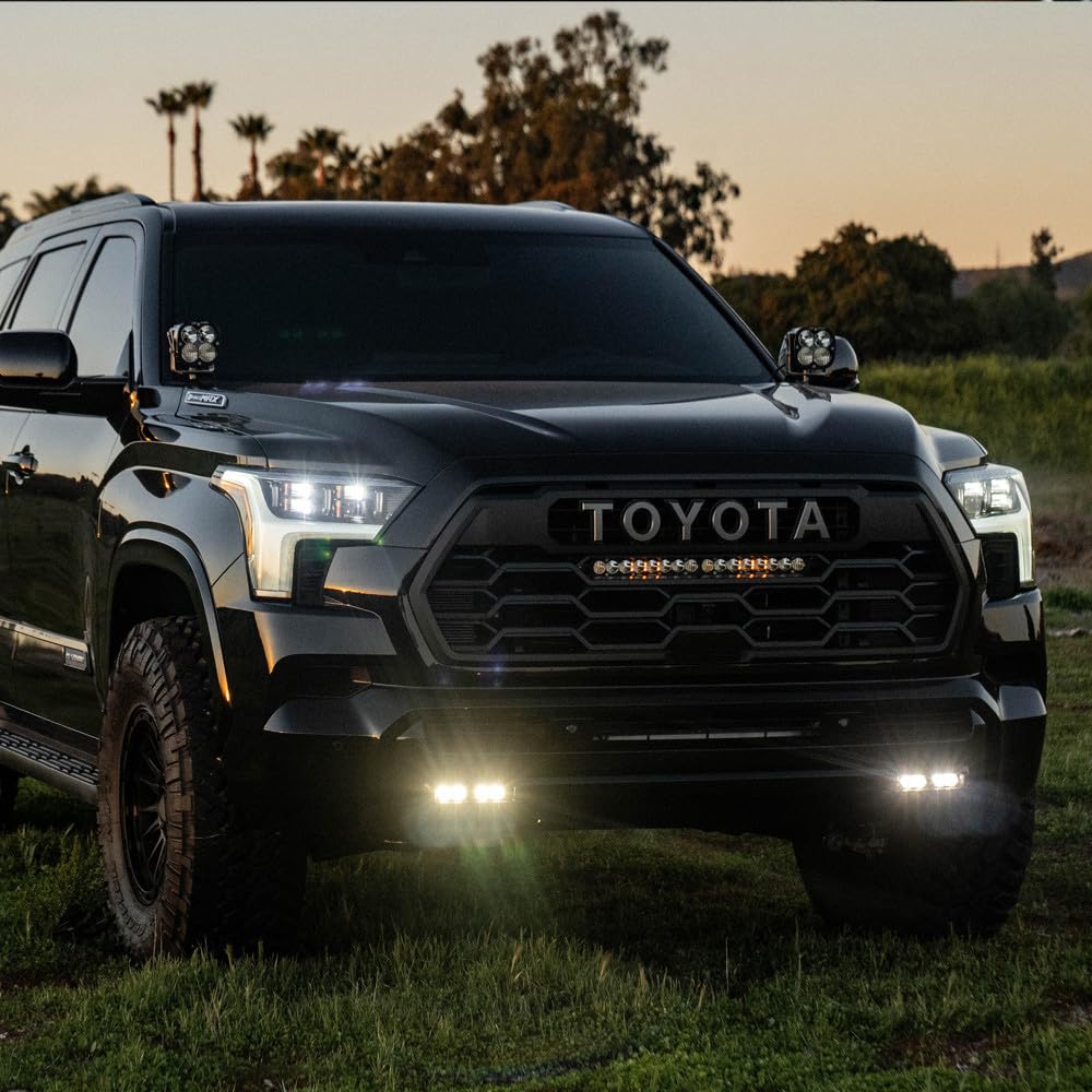 Fog Pocket LED Light Kit Baja Designs for Toyota Sequoia 2023+Truck (Wide Cornering: Clear)