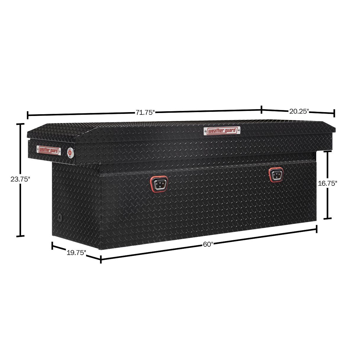Weather Guard Saddle Box Model 123-5-04, Aluminum, Full Deep, Gloss Black, 15.0 cu ft